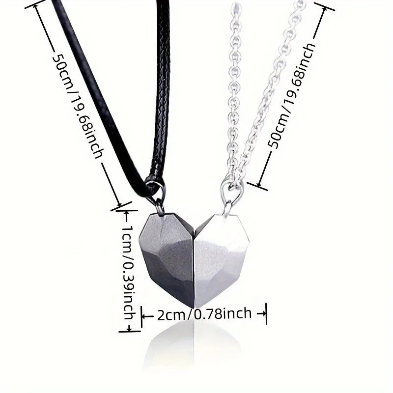 Couple Heart Pendant Necklace