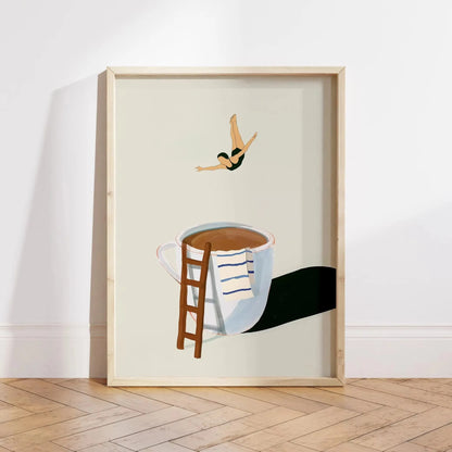 Coffee Diver Canvas Wall Art Posters