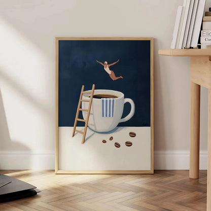 Coffee Diver Canvas Wall Art Posters